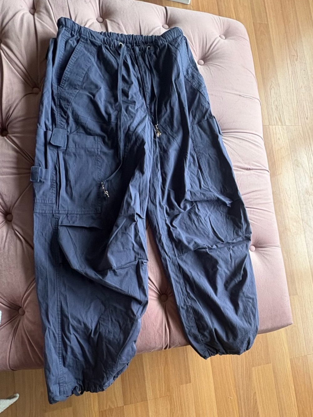 Baby Phat Navy Wide Leg Cargo Pants